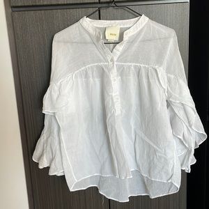 Anthropologie Maeve white blouse size M